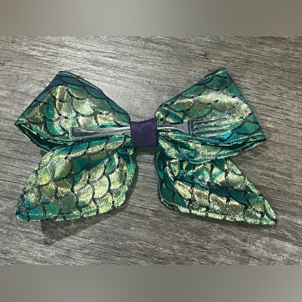 Final Price NEW Handmade Ariel Scale Bow Hair Accessory